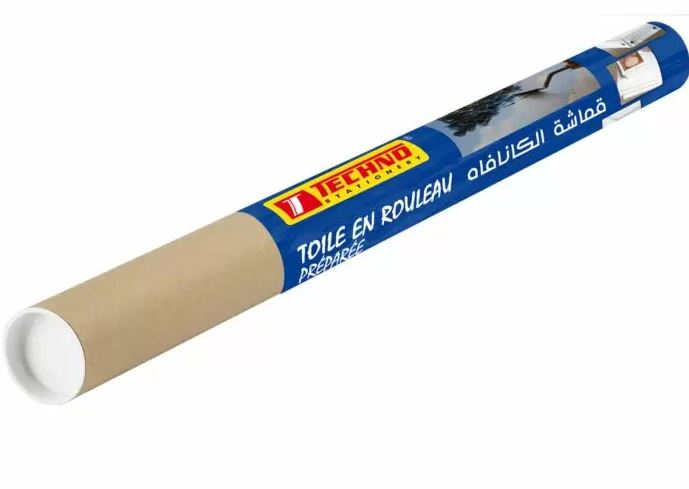 TOILE PREPAREE EN ROULEAU EN COTON 330g 1x10M "TECHNO" REF: 4149
