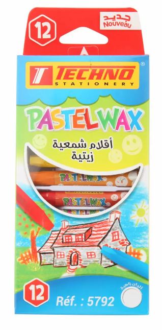 CRAYONS COULEUR A LA CIRE A L'HUILE DE 12 COULEUR "TECHNO" REF: 5792
